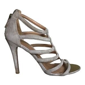 Coach Women’s Stone Beige Suede Strappy Sandals  Sz. 8.5 UC (Flaws )